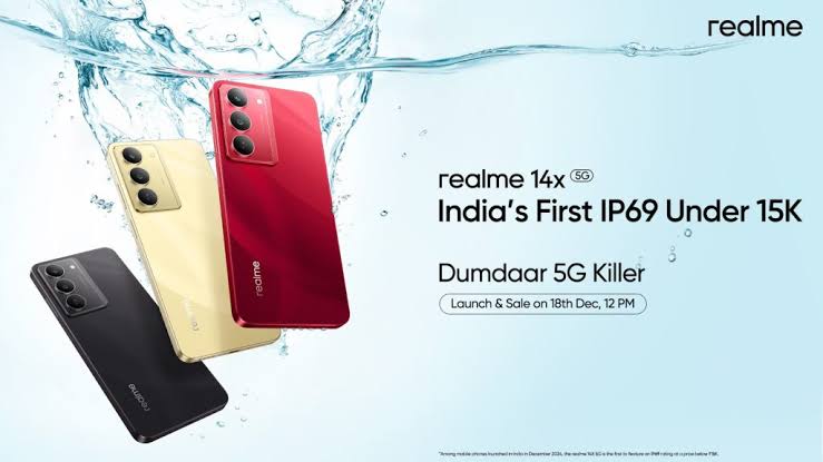 Realme 14x 5G launch Today In India:  रियलमी  का  वाटरप्रूफ  मोबाइल,जाने  फ़ीचर,कुल  क़ीमत